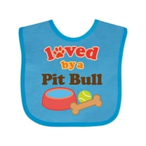 Inktastic Pit Bull Loved by a (dog Breed) Boys or Girls Baby Bib