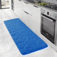 thumbnail image 4 of AuroraX Non-Slip Backing Bathroom Rug Quick Dry Memory Blue Absorbent Bath Mat Rug Thick Modern Machine Washable 19x47 Inch Embossed, 4 of 5