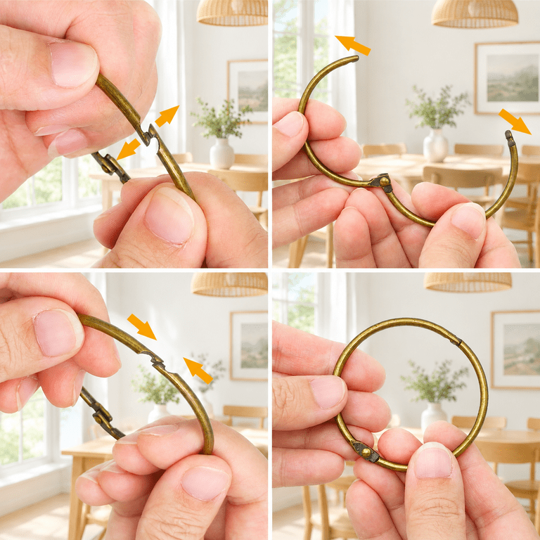 Shower Curtain Hooks Rings 12 Rustproof Metal For Glide Smoothly Round ...