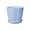 Blue, variant on Leodye 1PCS Plastic Flower Plant Pot with Drainage Hole and Matching Tray Lightweight Decorative Planter for Indoor Succulents Herbs Planting -6.3×5.12in