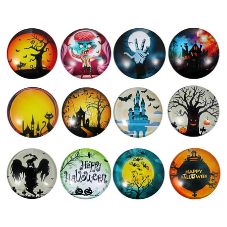 

12pcs Halloween Glass Sticker Magnetic Sticker Fridge Decals Fridge Decoration