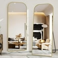 thumbnail image 5 of BEAUTYPEAK 64.5"x 21" Rounded Top Full Length Mirror Floor Mirror,Gold, 5 of 6