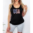 thumbnail image 4 of USA Distressed Graphic Tank Top for Women & Teens Patriotic Flag Sleeveless Shirt Black Tank Top Medium, 4 of 5