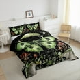 thumbnail image 3 of jejeloiu Green Moth Full Size Comforter Sets,Brown Fungus Moushroom Bedding Comforter Set,Rustic Plants Leaves Bedding Sets For Kids,Breathable Home Decor Reversible,3-Piece, 3 of 8