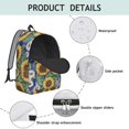 thumbnail image 4 of Sunflower and Daisy Blue Pattern Backpack for School, Cute School Bag with Adjustable Shoulder Straps and Padded Back, 15.7"x11.8"x5.5", 4 of 5
