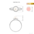 thumbnail image 5 of ANGARA Freshwater Cultured Pearl Ring with Beaded Split Shank in 14K White Gold for Women | June Birthstone, Birthday, Anniversary, Jewelry Gift for Women | Pearl Ring, 5 of 8