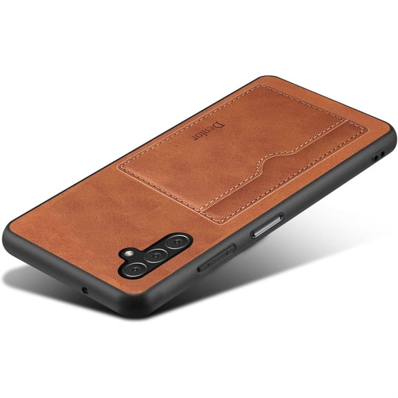 Samsung Galaxy A14 5G 2022 Case, Slim PU Leather Wallet Case Credit Card Slot Holder Lightweight Protective Case with Kickstand for Samsung Galaxy A14 5G 2022 (Brown)