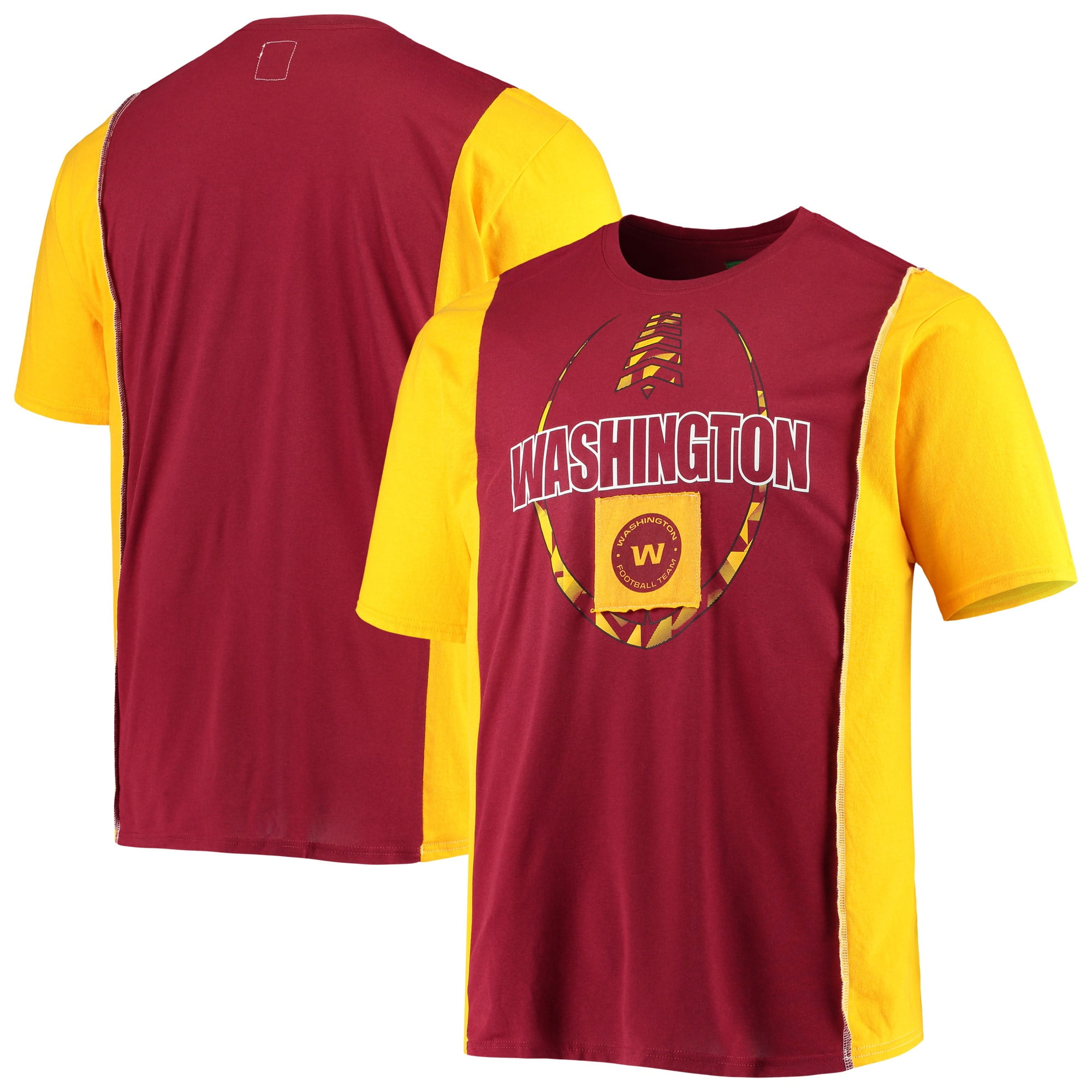 Washington Football Team Refried Apparel Upcycled Split T-Shirt - Burgundy - Walmart.com