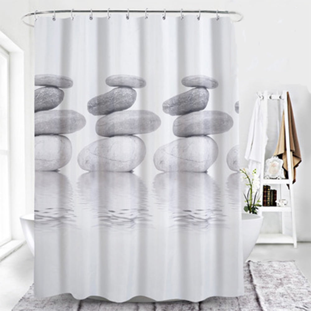 Zen Garden SPA Relaxing  Shower Curtain Polyester Fabric Waterproof with Hooks 