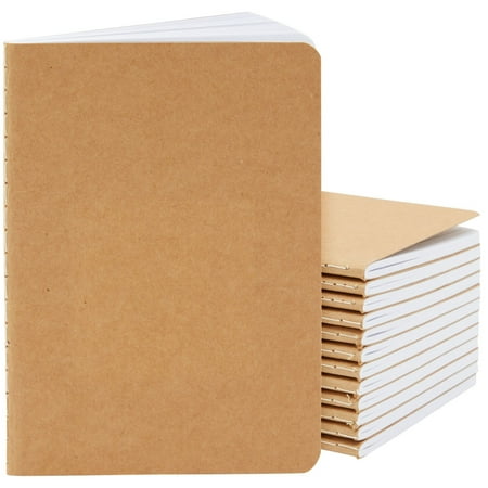 12-Pack Kraft Paper Notebooks A6 Size, 4x6 In Writing Journal with 80 Lined Pages, Notebook Set for Students, Writing, Classroom, Travel, Business, Office Supplies