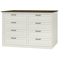 YIGOBUY 8 Drawer Dresser, Farmhouse Dressers for Bedroom, Wood Rustic Chest of Drawers, Wide Drawer Dresser Organizer for Bedroom, Living Room, Hallway and Entryway, Antique Double Dresser