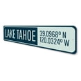 thumbnail image 4 of Lake Tahoe Latitude Longitude Novelty Decor, Metal Wall Sign - 4x18 Inches, 4 of 4