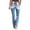 Blue, variant on Women's Embroidered Straight Leg Flare Jeans Slim Fit, Elastic Long Pants Stylish Embroidery Flattering Micro Flare Comfortable Stretch Fabric Multiple Sizes