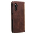 thumbnail image 6 of SaniMore for Samsung Galaxy S23 FE Case with Wristlet Strap PU Leather Shockproof TPU Shell Card Slots Cash Pocket Flip Kickstand Magnetic Closure Full Protective Business Wallet Cover, Brown, 6 of 7