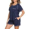 thumbnail image 2 of DreamFish Women's Summer Short Sleeve Top and Shorts Pajama Ladies Soft Pjs Lounge Set with Pockets, 2 of 5