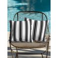 thumbnail image 3 of Outdoor Pillows Waterproof, Black Striped Throw Pillows with Inserts Included, Farmhouse Vertical Stripes Indoor Outdoor Decorative Lumbar Pillow for Bed/Couch/Patio 16"x16", 2Pcs, 3 of 8