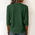 thumbnail image 5 of Womens Crew Neck 3/4 Sleeve Tops Casual T Shirts Fall Loose Fit Dressy Plain Basic Tops M, 5 of 6