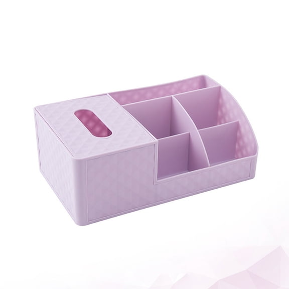 HEANUJJ Plastic Cosmetic Storage Canister with Tissue Box Organizer for Office and Home
