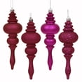 thumbnail image 1 of 8ct Red Raspberry 4-Finish Regal Shatterproof Finial Christmas Ornaments 7", 1 of 2