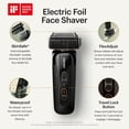 thumbnail image 2 of Afeitadora de láminas para hombres MANSCAPED® The Chairman™ PRO: recortadora de cuatro cuchillas SkinSafe® para barba incipiente y vello facial, carga inalámbrica y USB-C, bloqueo para viajes, 2 of 5
