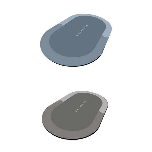 Alfombrilla De Baño Absorbente Balcón Alfombra Piso Alfombrillas De Oval +Alfombrilla De Baño Absorbente Balcón Alfombra Piso Alfombrillas De Oval Gris L