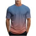 thumbnail image 2 of Mens T-shirts Gradient Short Sleeve Crewneck Tee with Stylish Color Transition Design Daily Wear Casual T Shirt for Men E XXXXXL, 2 of 4