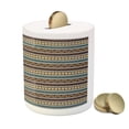 thumbnail image 3 of Boho Piggy Bank, Geometric Composition with Bullseye Circles Triangles and Rhombuses Pattern, Ceramic Coin Bank Money Box for Cash Saving, 3.6" X 3.2", Multicolor, by Ambesonne, 3 of 4