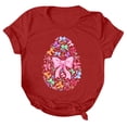 thumbnail image 4 of Ounisa Womens Short Sleeve Tops Crew Neck Easter Bunny Printed Loose Fit Cotton Blend 2026 Spring Summer Holiday Casual Comfortable Trendy Daily Wear Tees S-2XL, 4 of 4