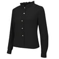 thumbnail image 6 of Weikingp Wrinkle Free Button Down Shirts Long Sleeve Button Up Shirts For Women Fitted Button Down Shirts For Women Button Down Shirts For Women Long Sleeve Shirts For Women Black 2XL, 6 of 9