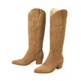 thumbnail image 3 of Women's Pointed Toe Chunky Heel Western Style Knee High Riding Boots & Winter Warm Boots, 3 of 4