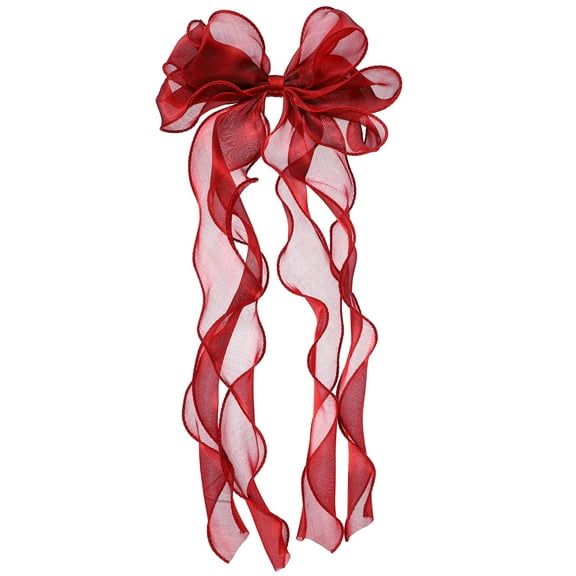 MERRYHAPY Red Ribbon Bow Hairpin for Women and Girls, Stylish Hair Accessory for Special Occasions and Everyday Wear