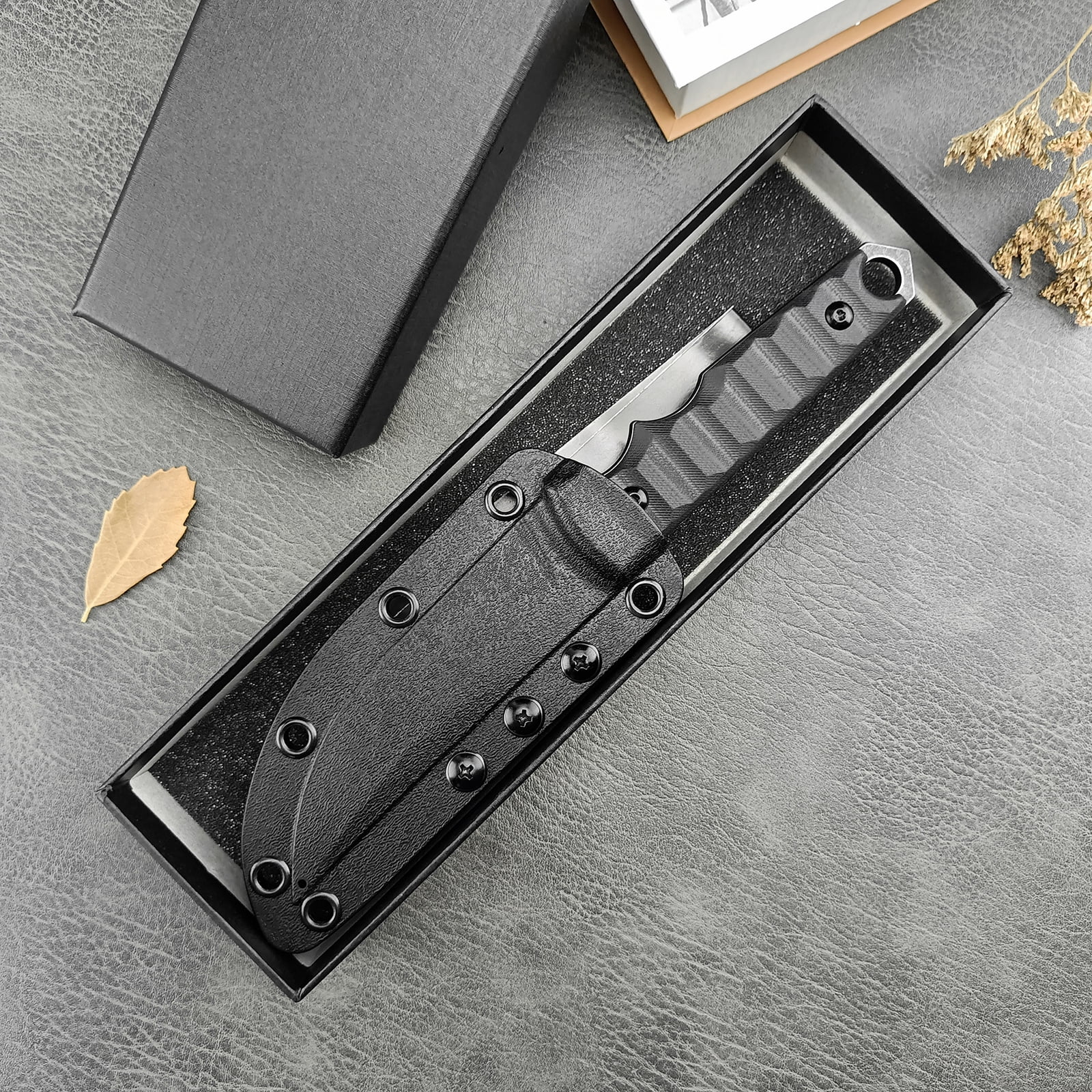 8" Outdoor Camping Hunting Survival Fixed Blade Fishing Knife with Kydex Sheath
