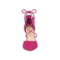 thumbnail image 2 of BLISSFUL STEP Women's Pointy Toe Block Heels Lace Up Pumps, 2 of 8