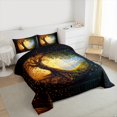 thumbnail image 3 of Manfei Gold Life Tree Bedding Comforter Set, Mystic Bohemian Plant Botanical Twin Comforter Sets, Teen Kid Child Adult Reversible Bedding Set, Super Cozy Room Decor, 2-Piece, 3 of 8