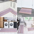 thumbnail image 5 of Purple Pioneer Flower Striped Pattern Kitchen Rugs Sets Of 2,Anti Fatigue Kitchen Mat Rugs Non Slip Washable,Decorative Kitchen Floor Mats for Kitchen,Sink,Laundry,17"x30"+17"x47", 5 of 7