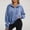 Blue, variant on Dxzfnsa Women's Half Zip Sweatshirts Fleece Stand Collar Long Sleeve Sweatshirts Solid Color Thumb Hole Oversized Pullovers with Pockets