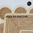 thumbnail image 4 of Jaipur Art And Craft Bohemian Indoor Carpet Scalloped White Reversible Jute Area Rug (6x9 Sq ft), 4 of 6