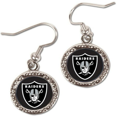 Oakland Raiders Jewelry - Oakland Raiders WinCraft Women's Round Dangle Earrings - No Size