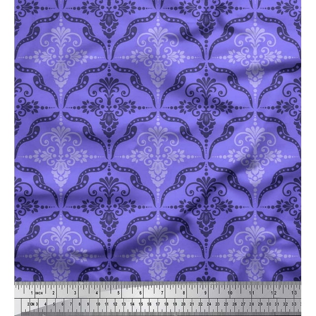 Soimoi Tissu Viscose Georgette Tissu Damassé Filigrane Imprimés au Mètre 42 Pouces de Large