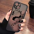 thumbnail image 1 of Fashion Rose Butterfly Logo Phone Case For Apple iPhone 14 13 12 11 XS Mini Pro Max 8 7 XR X Matte Frosted Translucent LXY, 1 of 7