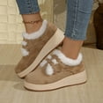 thumbnail image 4 of Xfvqtps Womens Fleece Lined Loafers Slip on Shoes with Metal Buckle Decor Fall Winter Fashion Casual Comfortable Walking Flats for Women Khaki, 4 of 9