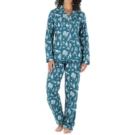 

PajamaMania Women and Women s Plus Long Sleeve Pajama 2-Piece Female Pant Set