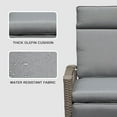thumbnail image 5 of TOTAL Outdoor Reclining Chairs with Extended Footrest, Adjustable Patio Wicker Lounge Recliner up to 150° with Flip Side Table, Thickness Cushions for Indoor & Outdoor,Gray, 5 of 7