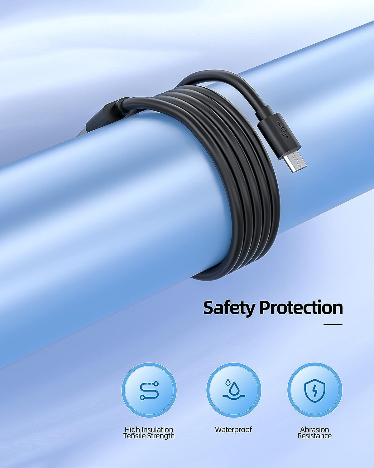 epacks Micro USB Cable USB 2.0 A-Male to Micro B Cable Fast Charging Cord High Speed USB Durable Android Charger Cable (1 Pack, 3ft)