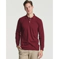 thumbnail image 2 of Real Essentials 3 Pack Men's Cotton Jersey Long-Sleeve Polo Shirt - Casual Workwear Office (Available In Big & Tall), 2 of 6