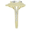 thumbnail image 2 of Unique Moments 3 ct Lab-Grown Pear Split Shank Double Halo Diamond Engagement Ring 14K Yellow Gold, 2 of 5
