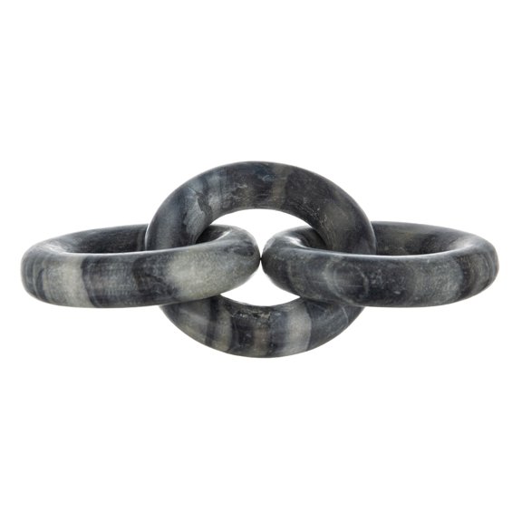 A&B Home Marble Decorative 3 Link Chain Sculpture, Tabletop Home Decor, 9" x 4"