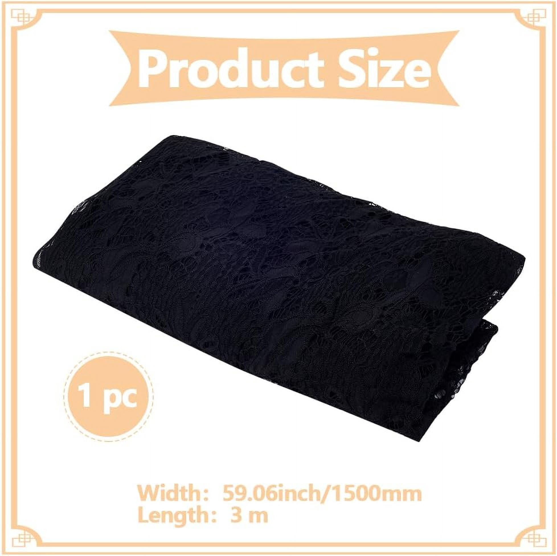 Nylon Flower Lace Ribbon Clothes Accessories Black 59-1/8 inch(1500mm)