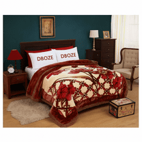 DDBOZE Organic Heavy Fleece Blanket – Queen Size Super Soft Cozy Warm Korean Mink Style Blanket for Winter, ,1 PLY ,Burgundy