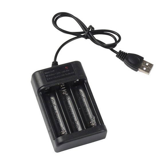 relayinert Battery Charger USB 3 Slot Portable Rechargeable AA Battery Cell Fast Charging Station Stand